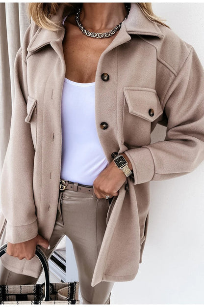 Vivienne | Women's Thick Wool Lapel Jacket