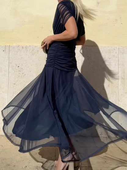 Long floral V-neck maxi dress for women | Vivian