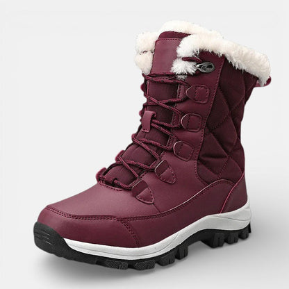 Ravelle | Women's Lace Up Snow Boots with Faux Fur Cuff