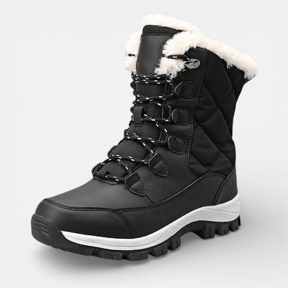 Ravelle | Women's Lace Up Snow Boots with Faux Fur Cuff
