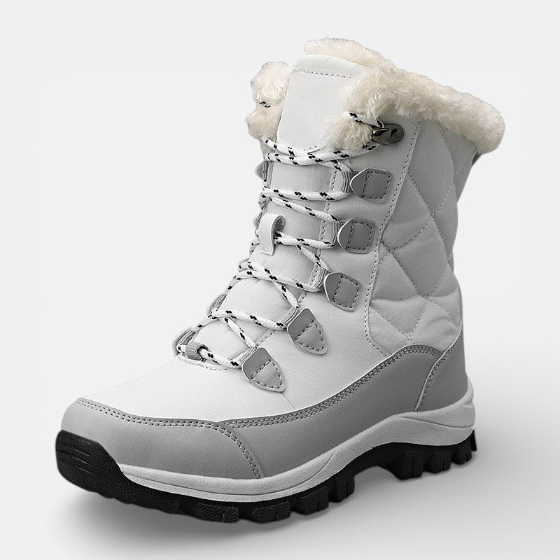 Ravelle | Women's Lace Up Snow Boots with Faux Fur Cuff
