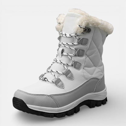 Ravelle | Women's Lace Up Snow Boots with Faux Fur Cuff