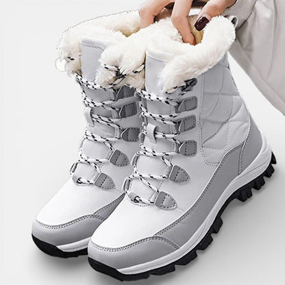Ravelle | Women's Lace Up Snow Boots with Faux Fur Cuff