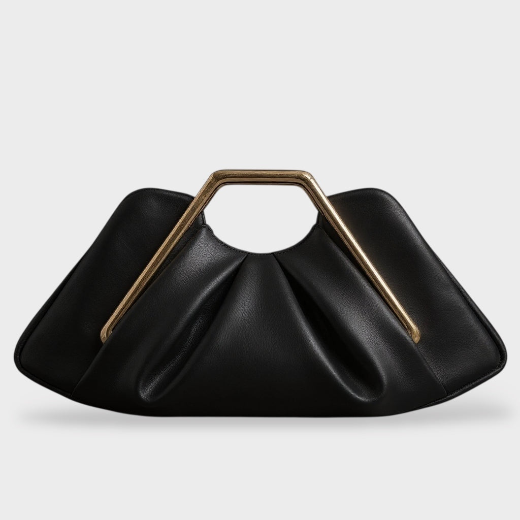 Sadie | Women's Origami Fold Clutch Bag with Gold Handle