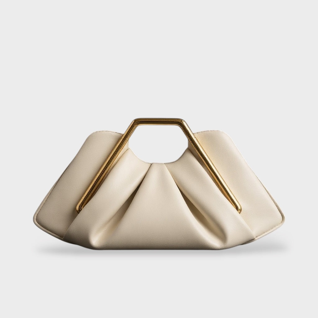 Sadie | Women's Origami Fold Clutch Bag with Gold Handle
