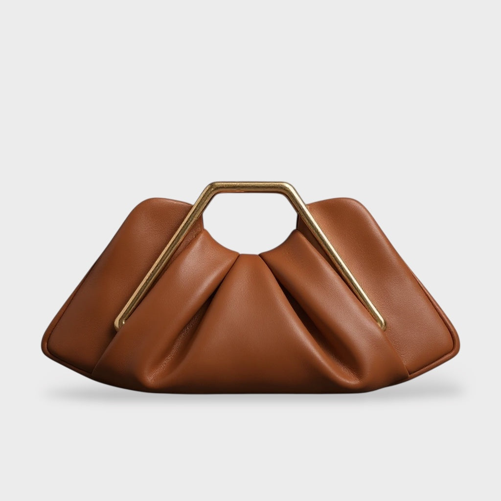 Sadie | Women's Origami Fold Clutch Bag with Gold Handle