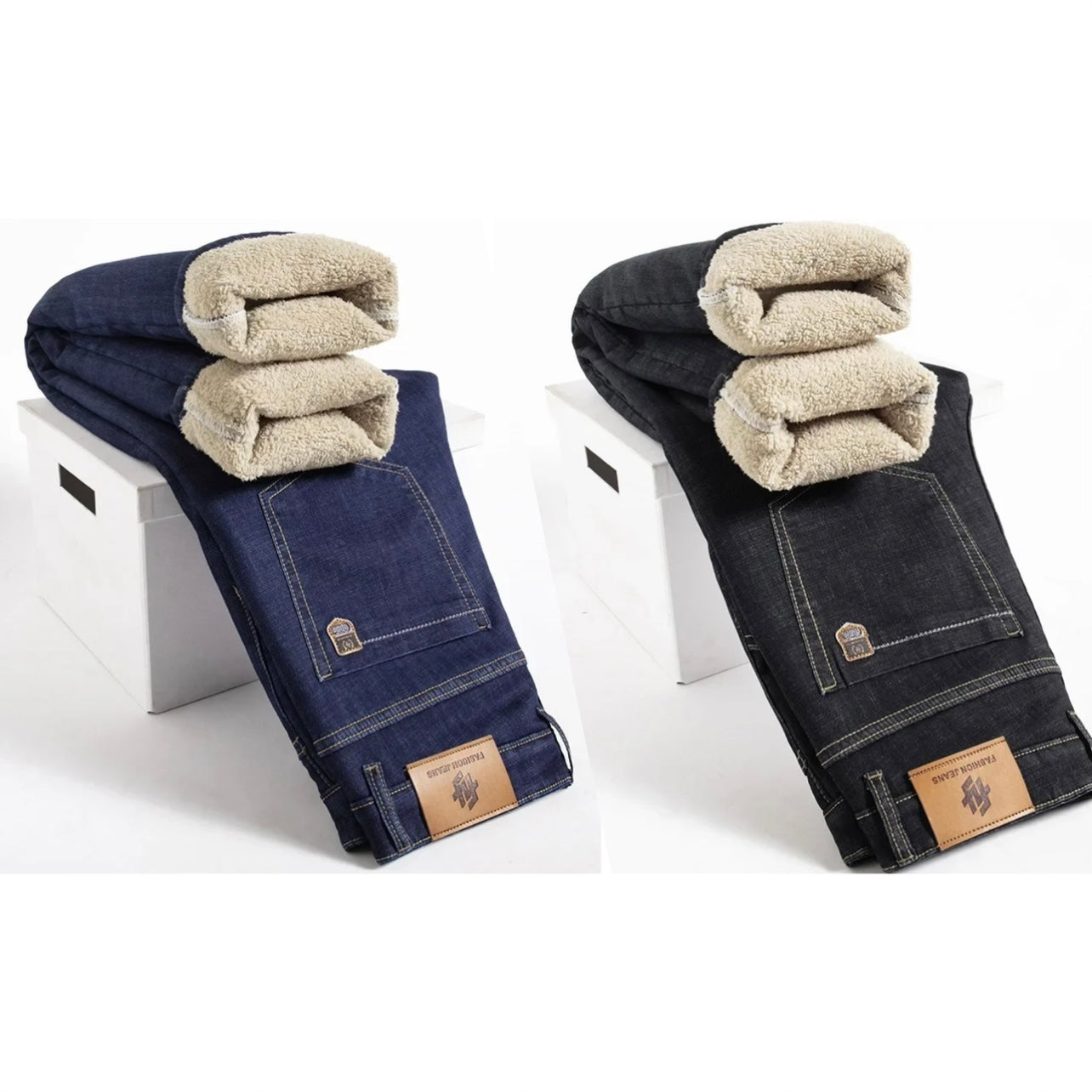 Fleece lined full length jeans for men | Hudson