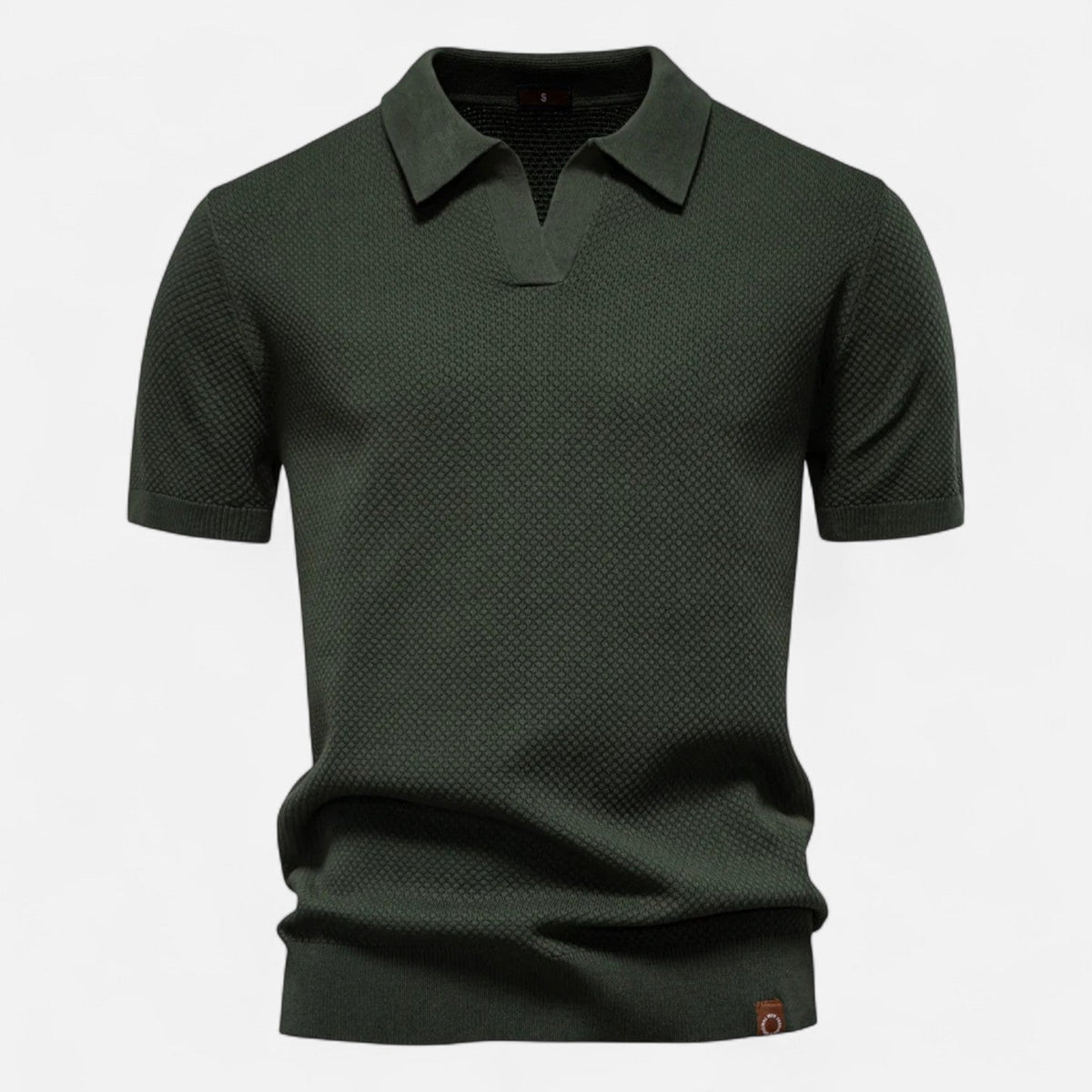 Knit polo shirt with button neck and long sleeves for men | Arlen
