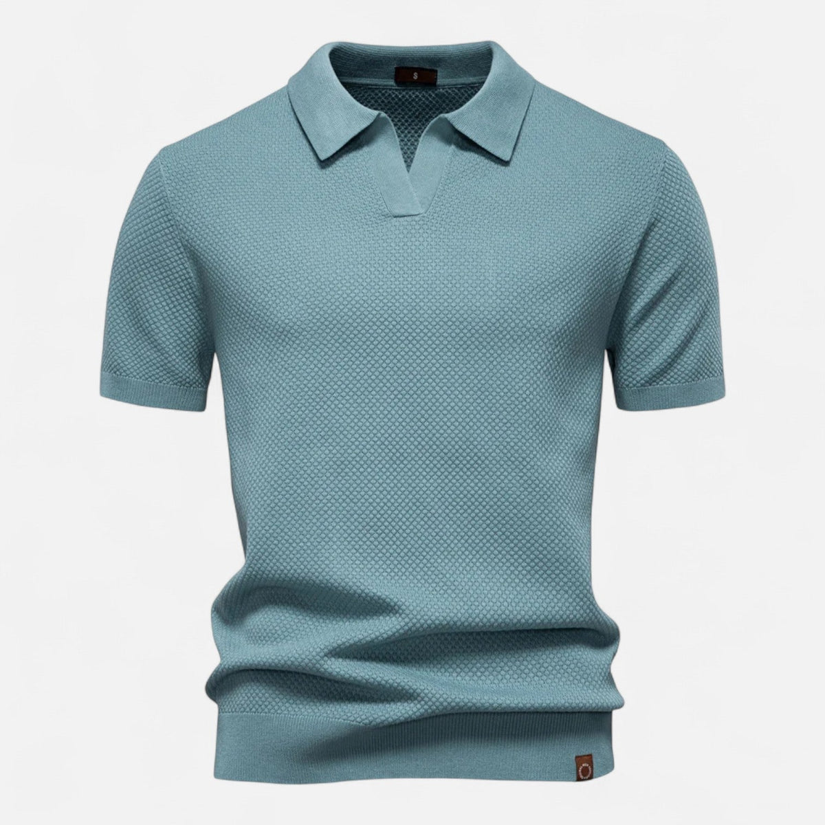 Knit polo shirt with button neck and long sleeves for men | Arlen