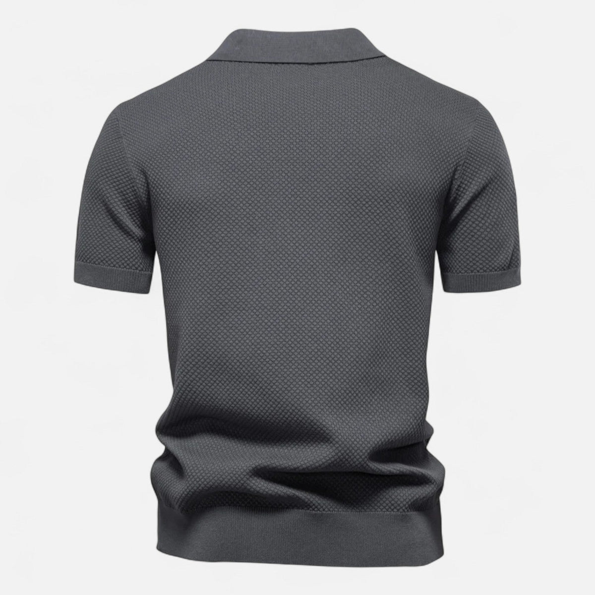 Knit polo shirt with button neck and long sleeves for men | Arlen