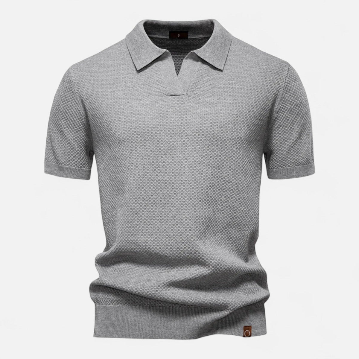 Knit polo shirt with button neck and long sleeves for men | Arlen