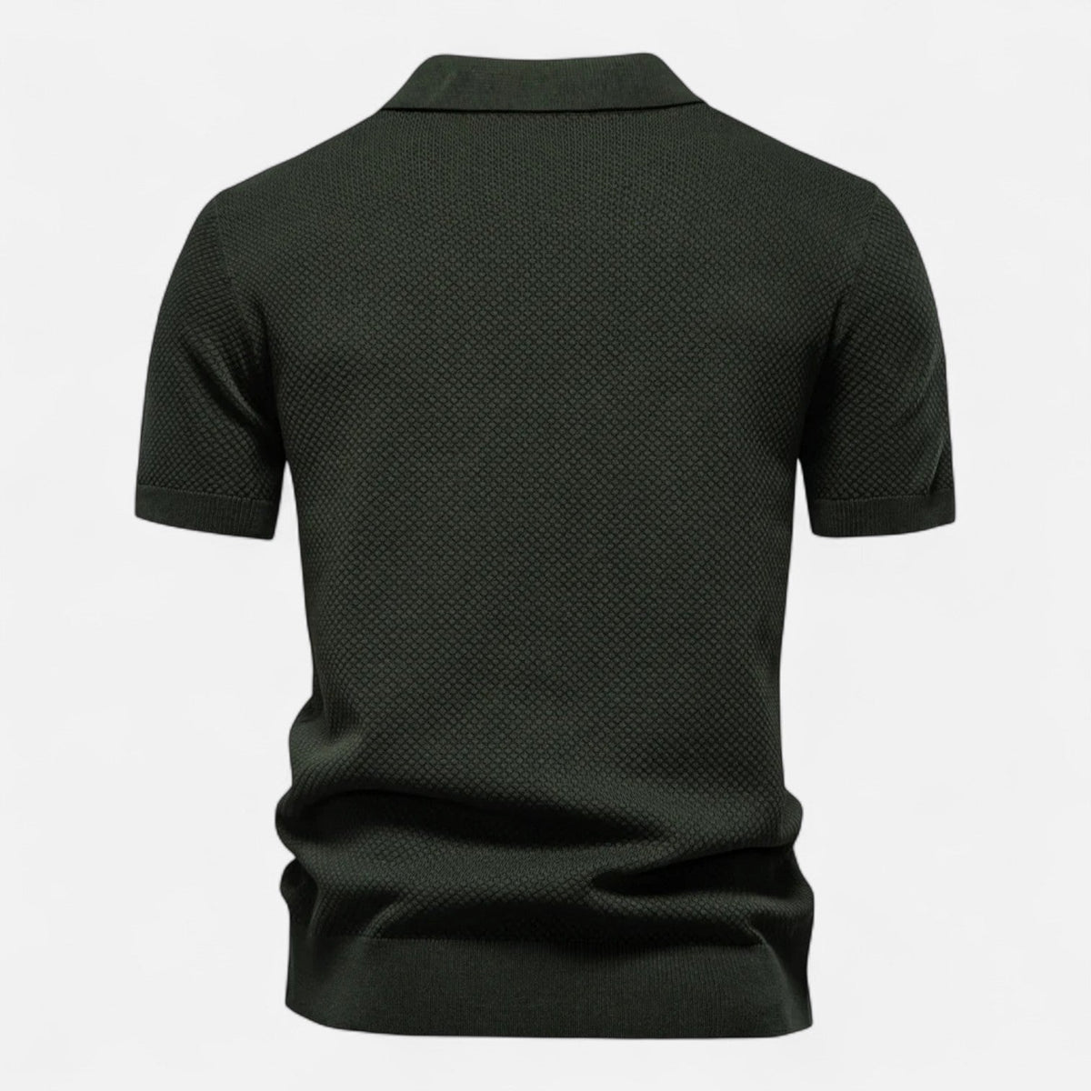 Knit polo shirt with button neck and long sleeves for men | Arlen