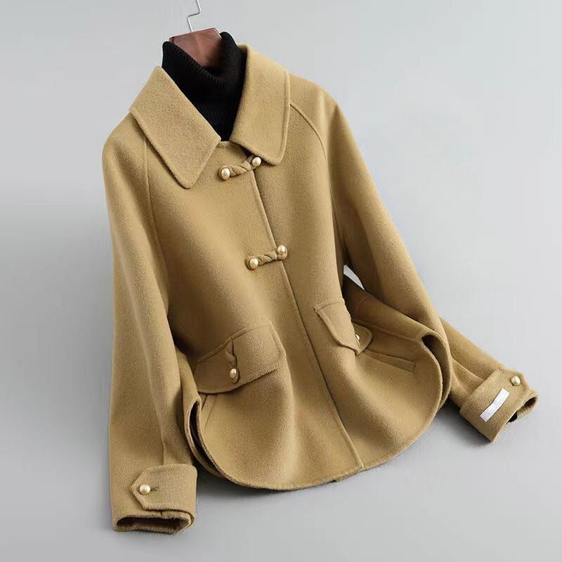 Elegant Pearl Button Coat for Women | Celeste
