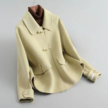 Elegant Pearl Button Coat for Women | Celeste