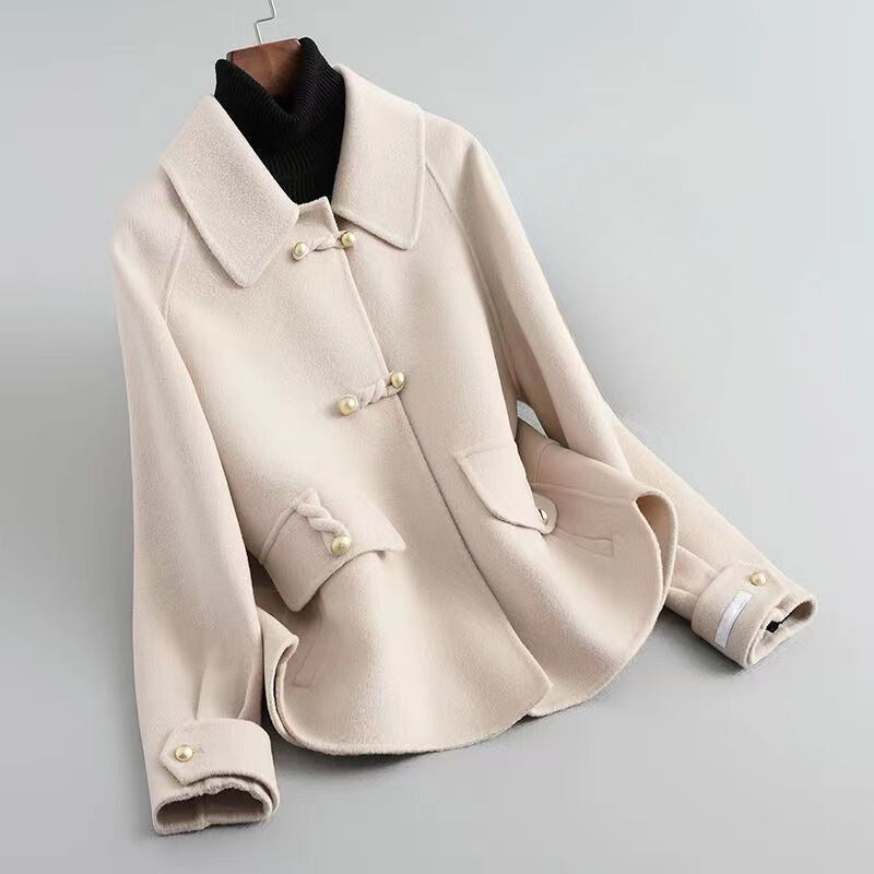 Elegant Pearl Button Coat for Women | Celeste