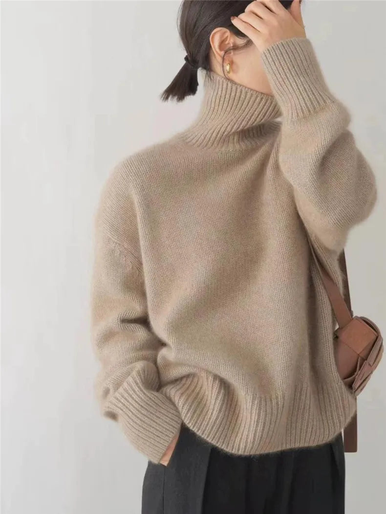 Classic high-collar elegant everyday jumper for women | Isabel