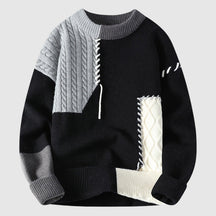 Funky patchwork winter sweater for men | Dario