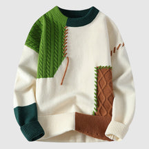 Funky patchwork winter sweater for men | Dario