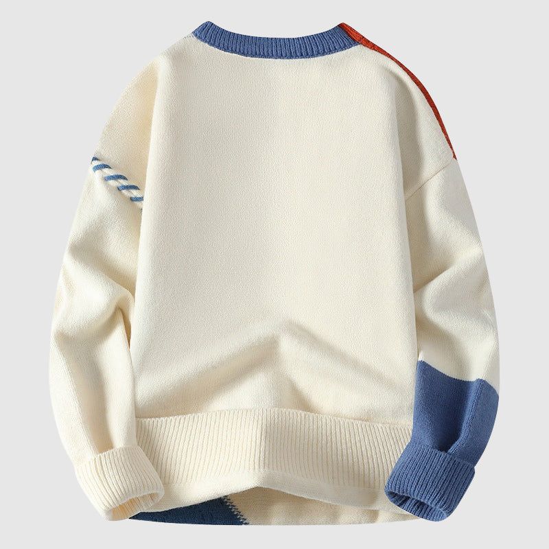 Funky patchwork winter sweater for men | Dario