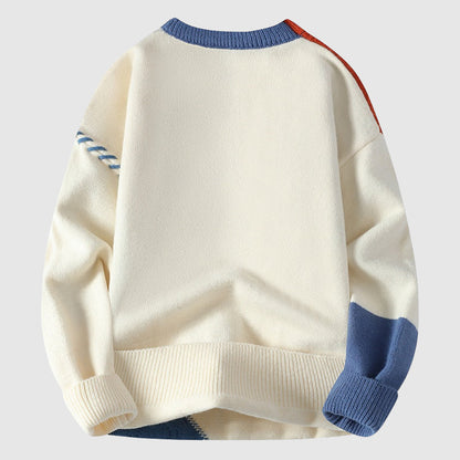 Funky patchwork winter sweater for men | Dario