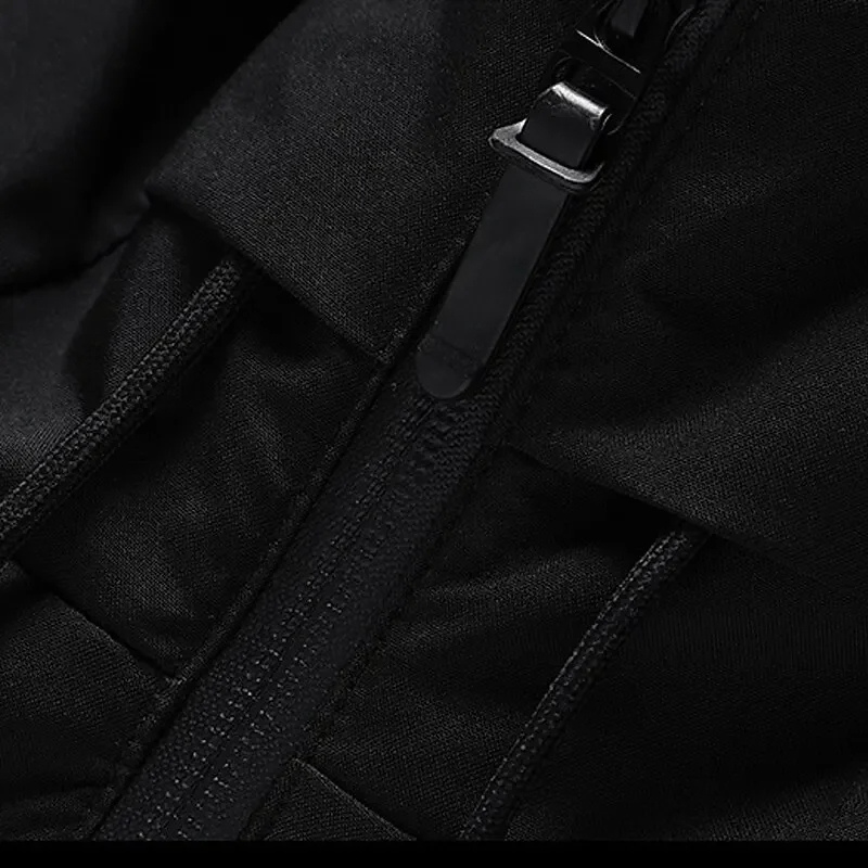 Hooded puffer jacket with zipper pockets for men | Grayson