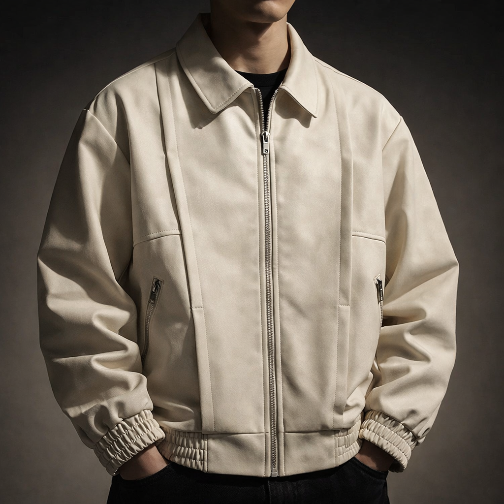 Klint | Men's Oversized Suede Look Bomber Jacket with Zip Pockets