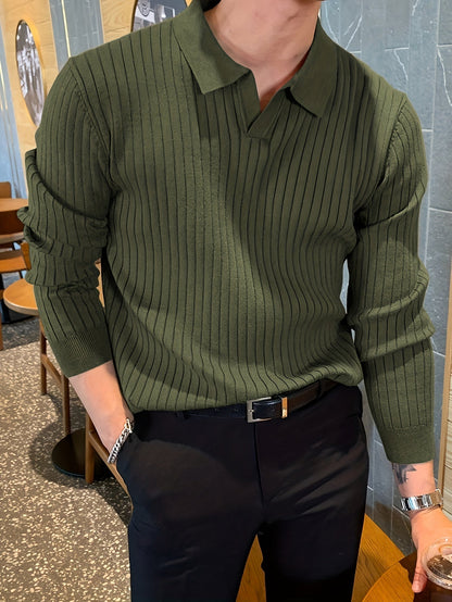 Classic V-neck knit everyday jumper for men