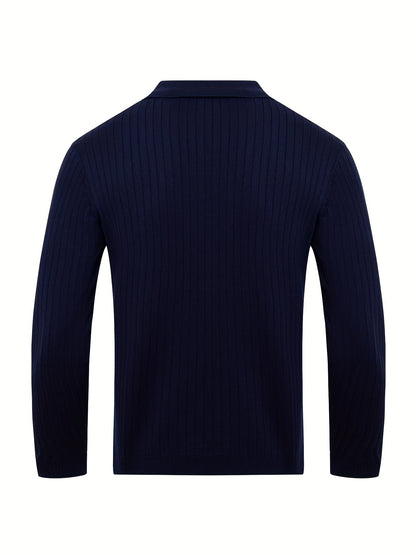 Classic V-neck knit everyday jumper for men | Callum