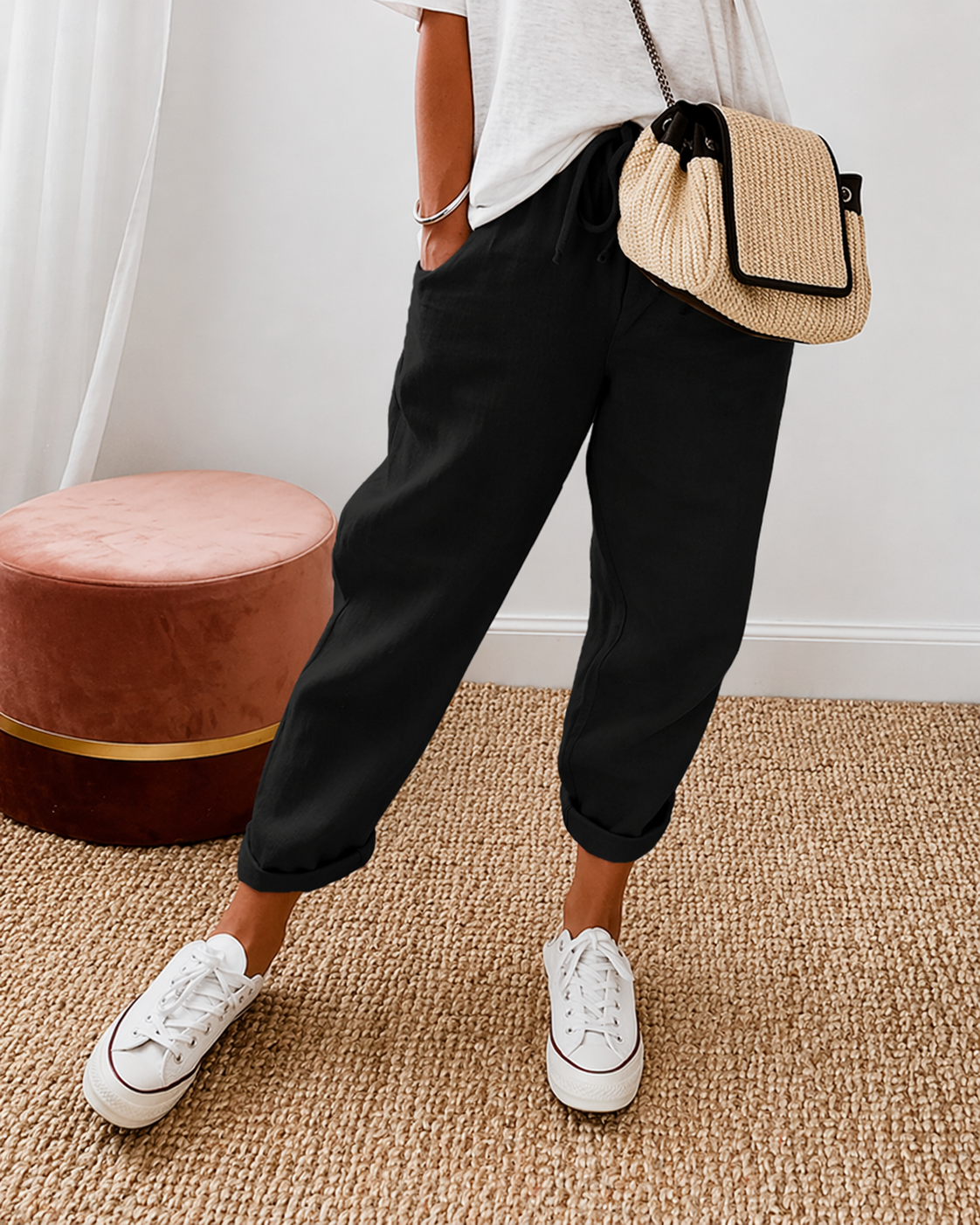 Relaxed cotton linen comfortable trousers for women | Lianne