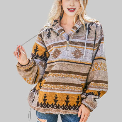 Comfy oversized zip-up everyday hoodie for women | Saku