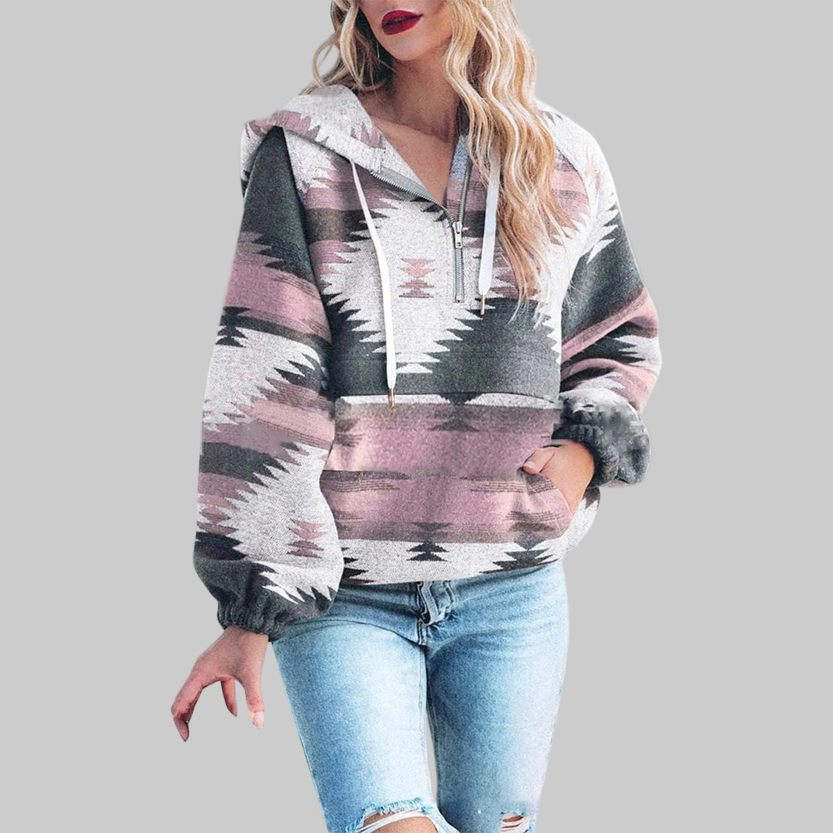 Comfy oversized zip-up everyday hoodie for women | Saku