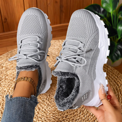 Casual fleece lace-up lightweight everyday trainers for women | Brydee