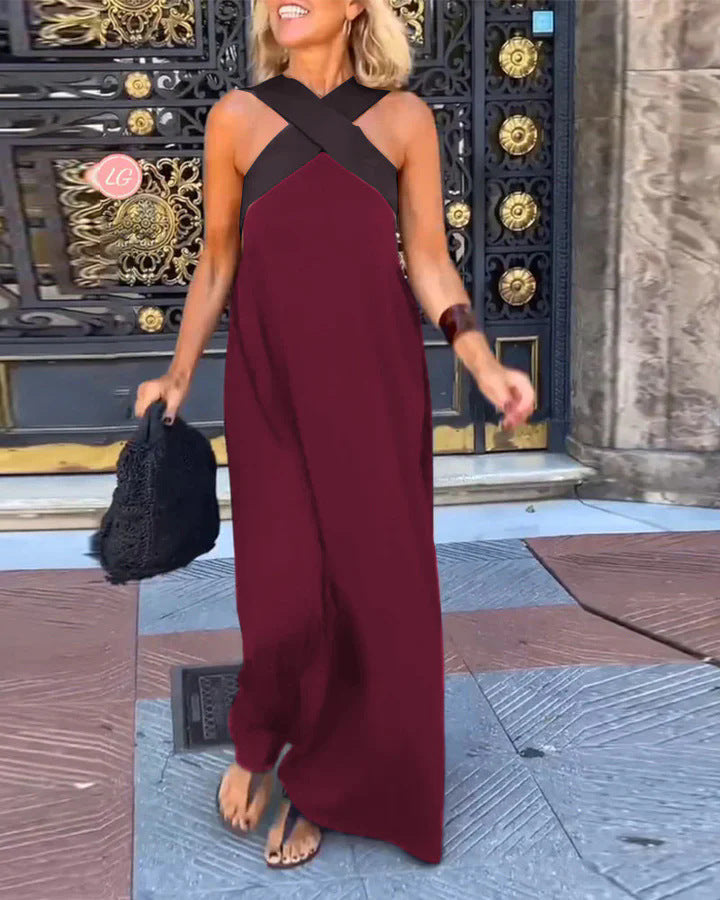 Elegant crossover-cut everyday dress for women | Miranda