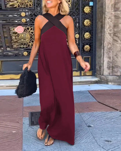 Elegant crossover-cut everyday dress for women | Miranda