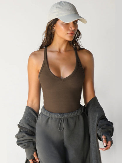 Adeline | Women's V Neck Tie Sleeveless Top