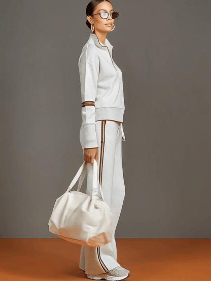 Sport-luxe half-zip co-ord set for women | Zerina