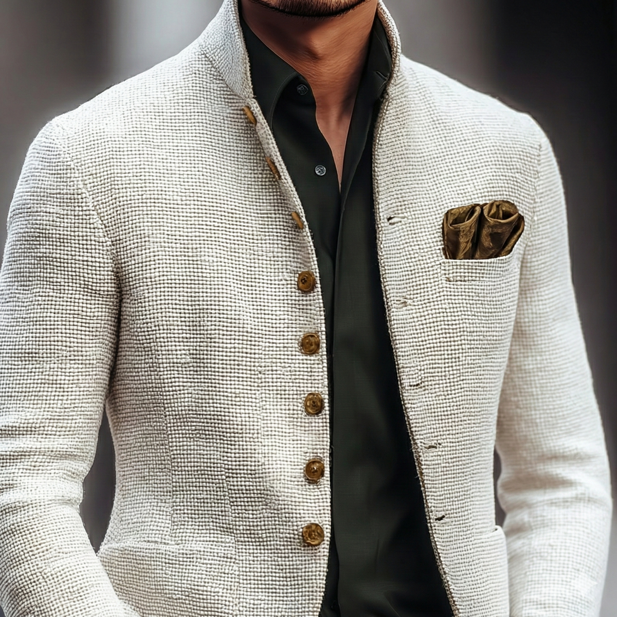 Calix | Men's Single Breasted Stand Collar Cardigan