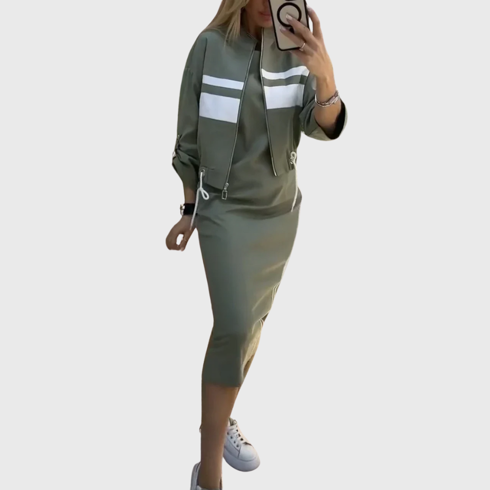 Sporty Mid-Length Two-Piece Set for Women | Liora