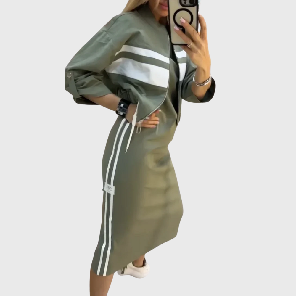 Sporty Mid-Length Two-Piece Set for Women | Liora