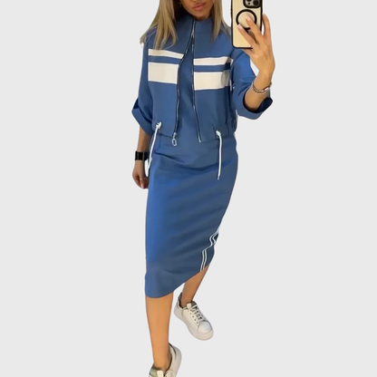 Sporty Mid-Length Two-Piece Set for Women | Liora