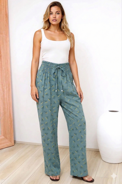 Relaxed floral lounge pants for women | Solene