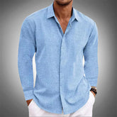 Refined long-sleeve button shirt for men | Elias