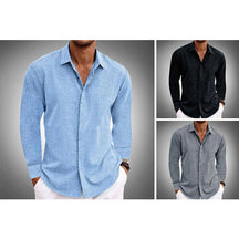 Refined long-sleeve button shirt for men | Elias