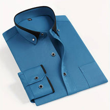 Refined button-up shirt with tailored silhouette for men | Elio