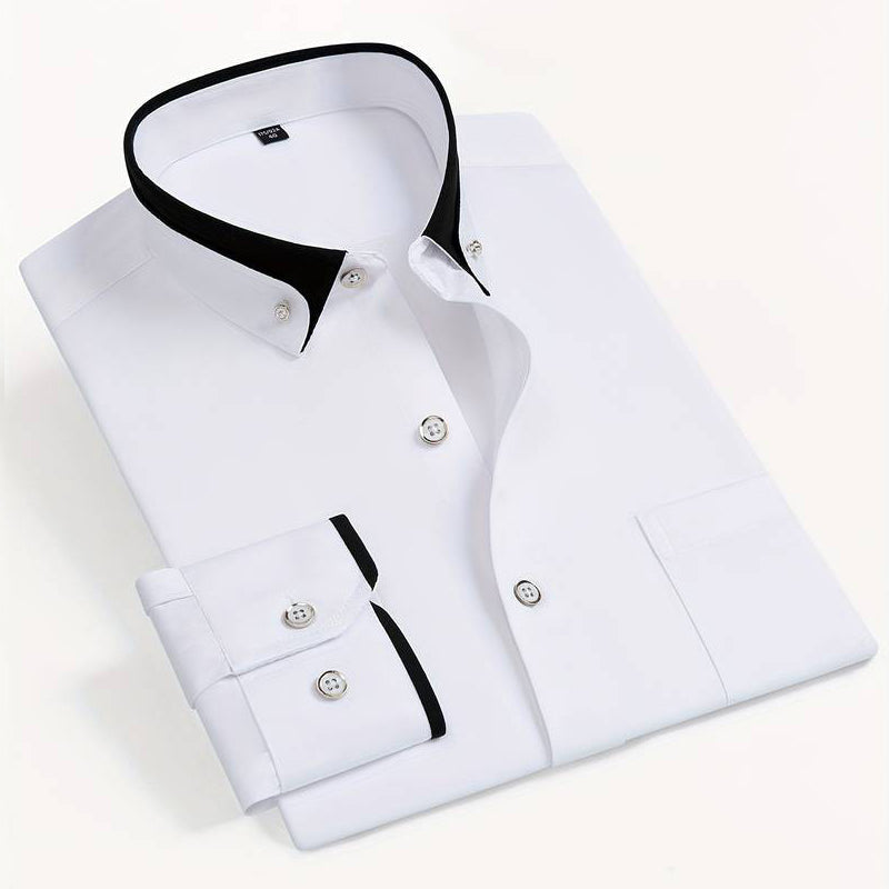 Refined button-up shirt with tailored silhouette for men | Elio