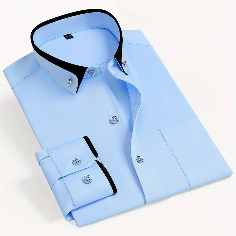 Refined button-up shirt with tailored silhouette for men | Elio