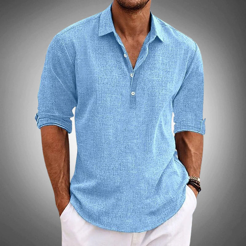 Relaxed button-front harbor shirt for men | Solen