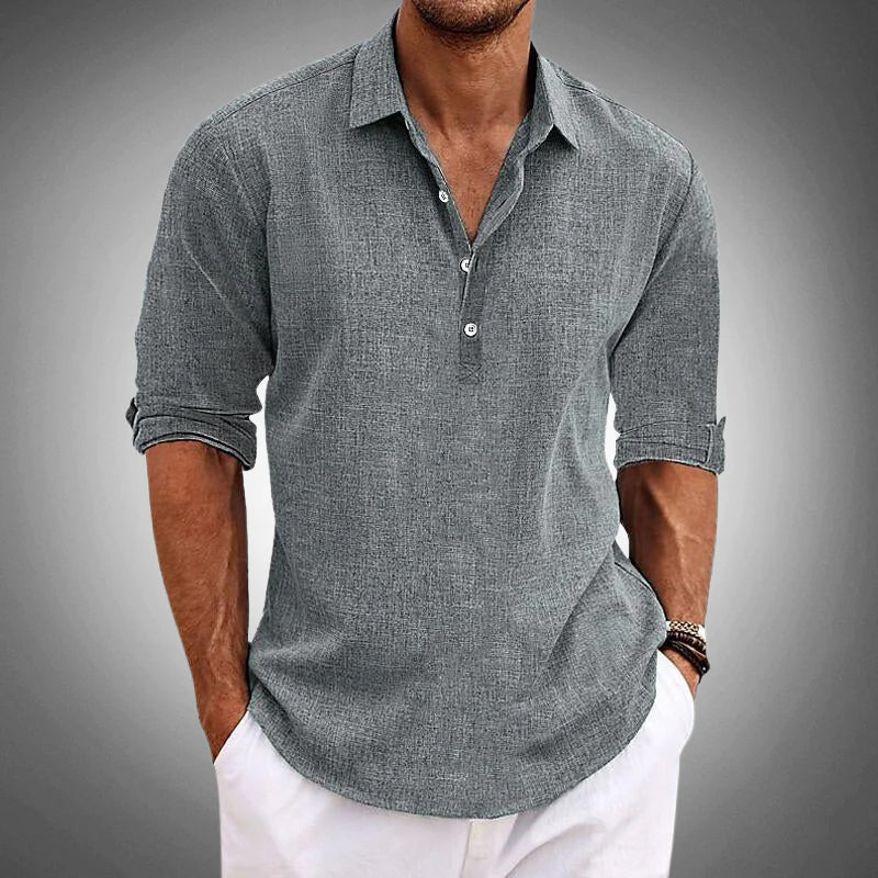Relaxed button-front harbor shirt for men | Solen