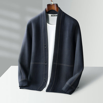 Plaid knit cardigan for men | Calder