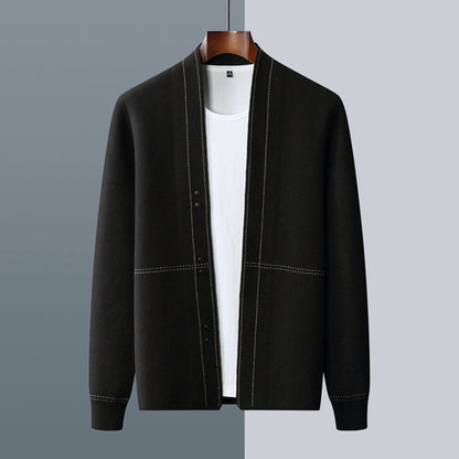Plaid knit cardigan for men | Calder
